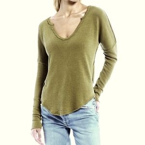 FREE PEOPLE Come and‎ Get It Solid V-Neck Top SIZE XSMALL